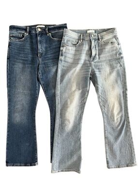 LOFT Bundle of 2 High Rise Kick Crop Denim Jeans Sz 28